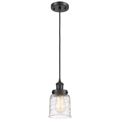 Innovations Lighting Ballston Urban Bell 5" Matte Black Corded Mini Pendant W/ Deco Swirl S