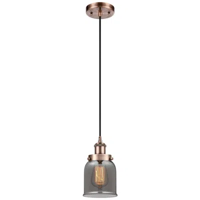 Innovations Lighting Ballston Urban Bell 5" Mini Pendant - Antique Copper - Plated Smoke Sh