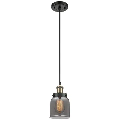 Innovations Lighting Ballston Urban Bell 5" Mini Pendant - Black Antique Brass - Plated Smo