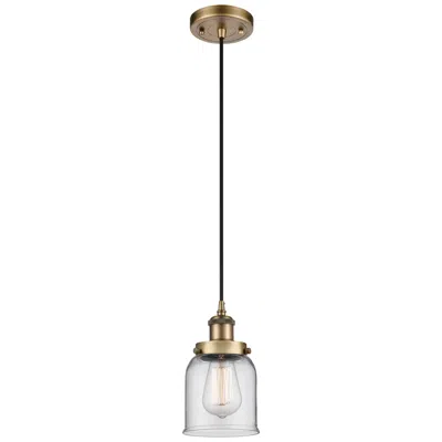 Innovations Lighting Ballston Urban Bell 5" Mini Pendant - Brushed Brass - Clear Shade