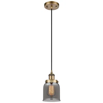 Innovations Lighting Ballston Urban Bell 5" Mini Pendant - Brushed Brass - Plated Smoke Sha
