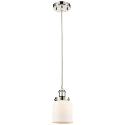 Innovations Lighting Ballston Urban Bell 5" Polished Nickel Corded Mini Pendant W/ White Sh