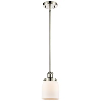 Innovations Lighting Ballston Urban Bell 5" Polished Nickel Stemmed Mini Pendant W/ White S