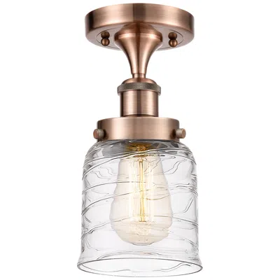 Innovations Lighting Ballston Urban Bell  5" Semi-flush Mount - Antique Copper - Deco Swirl