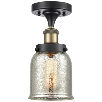 Innovations Lighting Ballston Urban Bell  5" Semi-flush Mount - Black Brass - Silver Mercur