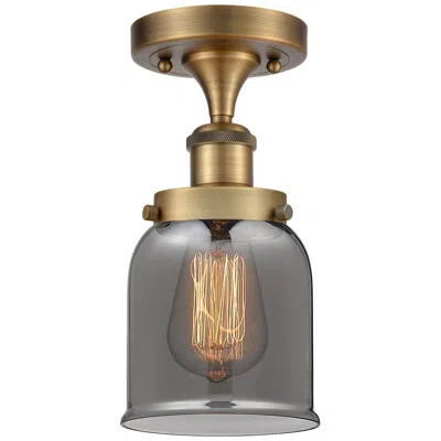Innovations Lighting Ballston Urban Bell  5" Semi-flush Mount - Brushed Brass - Plated Smok