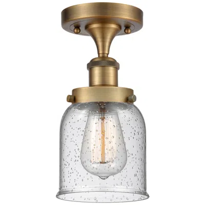 Innovations Lighting Ballston Urban Bell  5" Semi-flush Mount - Brushed Brass - Seedy Shade