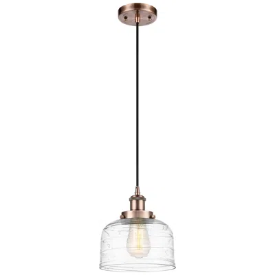 Innovations Lighting Ballston Urban Bell 8" Antique Copper Corded Mini Pendant W/ Deco Shad