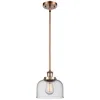 Innovations Lighting Ballston Urban Bell 8" Antique Copper Stemmed Mini Pendant W/ Seedy Sh In Gray