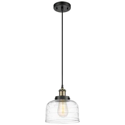 Innovations Lighting Ballston Urban Bell 8" Black Brass Corded Mini Pendant W/ Deco Shade