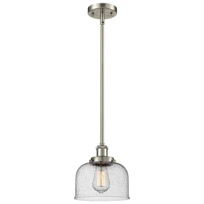 Innovations Lighting Ballston Urban Bell 8" Brushed Nickel Stemmed Mini Pendant W/ Seedy Sh