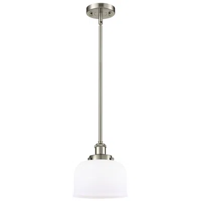 Innovations Lighting Ballston Urban Bell 8" Brushed Nickel Stemmed Mini Pendant W/ White Sh