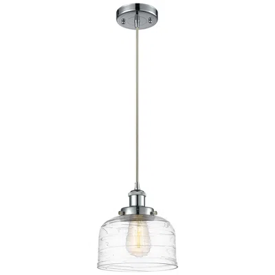 Innovations Lighting Ballston Urban Bell 8" Chrome Corded Mini Pendant W/ Deco Swirl Shade