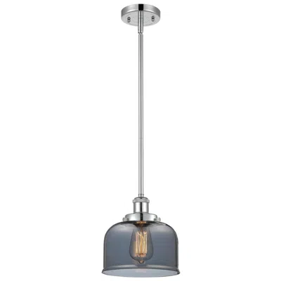 Innovations Lighting Ballston Urban Bell 8" Chrome Stemmed Mini Pendant W/ Smoke Shade