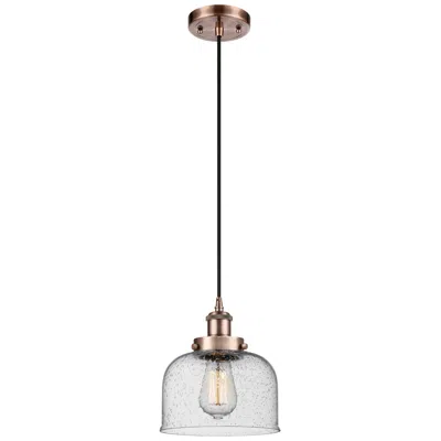 Innovations Lighting Ballston Urban Bell 8" Led Mini Pendant - Antique Copper - Seedy Shade