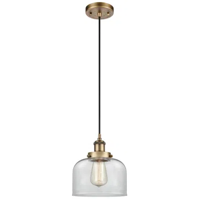 Innovations Lighting Ballston Urban Bell 8" Led Mini Pendant - Brushed Brass - Clear Shade