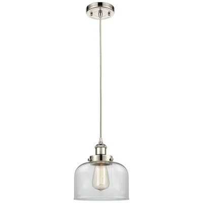 Innovations Lighting Ballston Urban Bell 8" Led Mini Pendant - Polished Nickel - Clear Shad
