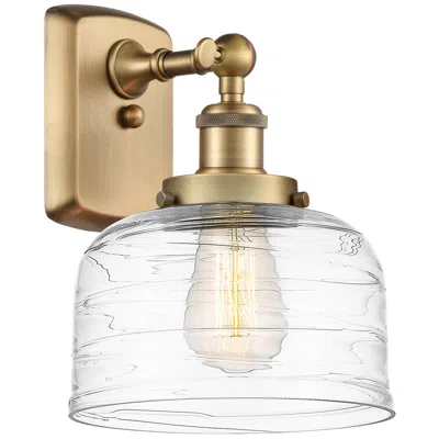Innovations Lighting Ballston Urban Bell 8" Led Sconce - Brass Finish - Swirl Shade