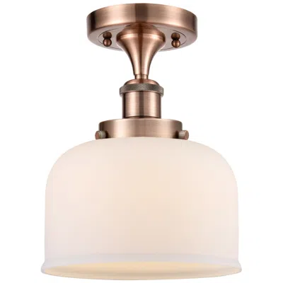 Innovations Lighting Ballston Urban Bell  8" Led Semi-flush Mount - Antique Copper - Matte