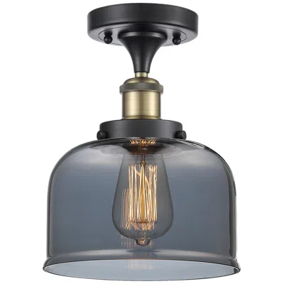 Innovations Lighting Ballston Urban Bell  8" Led Semi-flush Mount - Black Brass - Plated Sm