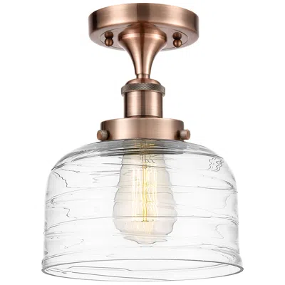 Innovations Lighting Ballston Urban Bell  8" Led Semi-flush Mount - Copper - Clear Deco Swi