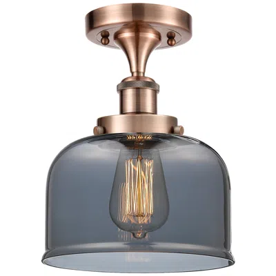 Innovations Lighting Ballston Urban Bell  8" Led Semi-flush Mount - Copper - Plated Smoke