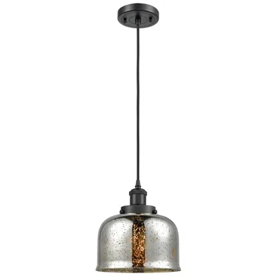 Innovations Lighting Ballston Urban Bell 8" Matte Black Corded Mini Pendant W/ Mercury Shad