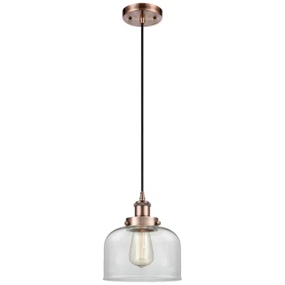 Innovations Lighting Ballston Urban Bell 8" Mini Pendant - Antique Copper - Clear Shade