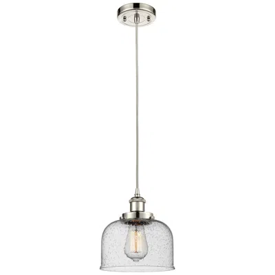 Innovations Lighting Ballston Urban Bell 8" Mini Pendant - Polished Nickel - Seedy Shade