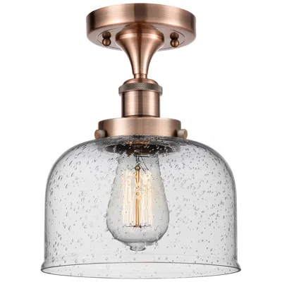Innovations Lighting Ballston Urban Bell  8" Semi-flush Mount - Antique Copper - Seedy Shad