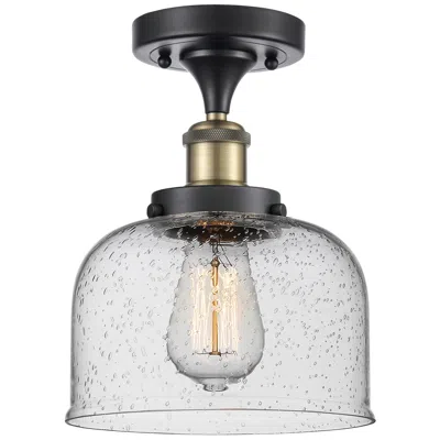 Innovations Lighting Ballston Urban Bell  8" Semi-flush Mount - Black Antique Brass - Seedy