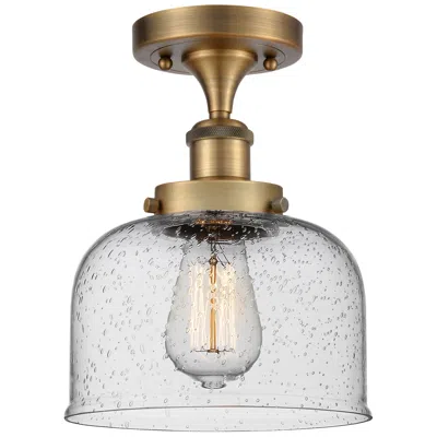 Innovations Lighting Ballston Urban Bell  8" Semi-flush Mount - Brushed Brass - Seedy Shade