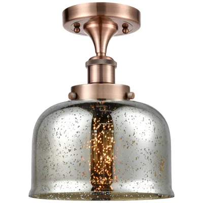 Innovations Lighting Ballston Urban Bell  8" Semi-flush Mount - Copper - Silver Plated Merc
