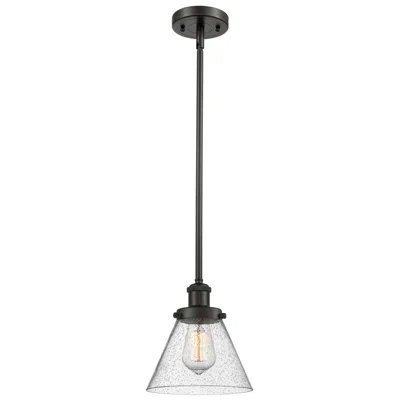 Innovations Lighting Ballston Urban Cone 10" Bronze Led Stem Hung Mini Pendant W/ Seedy Sha