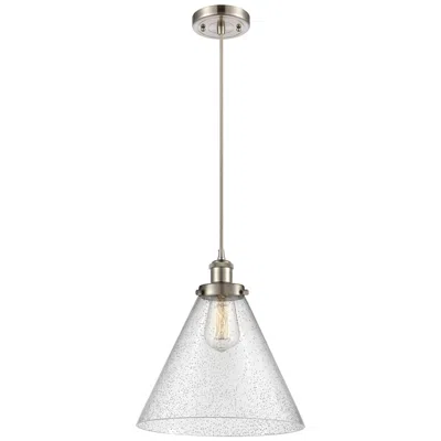 Innovations Lighting Ballston Urban Cone 10" Nickel Led Corded Mini Pendant W/ Seedy Shade