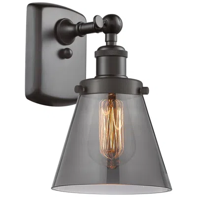 Innovations Lighting Ballston Urban Cone 11" High Oil Rubbed Bronze Sconce W/ Plated Smoke