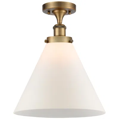 Innovations Lighting Ballston Urban Cone  12" Led Semi-flush Mount - Brushed Brass - Matte