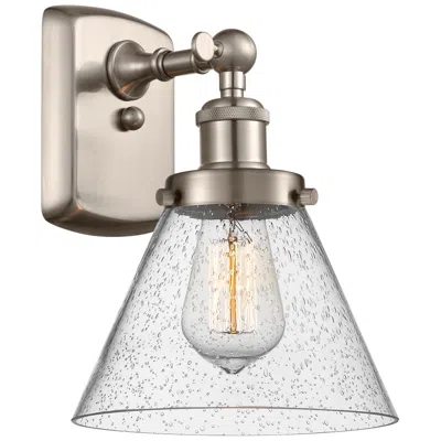 Innovations Lighting Ballston Urban Cone 13" High Brushed Satin Nickel Sconce W/ Seedy Shad