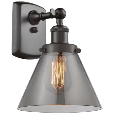 Innovations Lighting Ballston Urban Cone 13" High Oil Rubbed Bronze Sconce W/ Plated Smoke