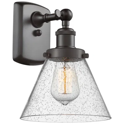 Innovations Lighting Ballston Urban Cone 13" High Oil Rubbed Bronze Sconce W/ Seedy Shade