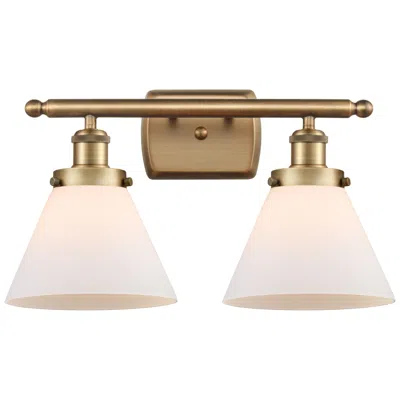 Innovations Lighting Ballston Urban Cone 18" 2 Light Brushed Brass Led Bath Light W/ White