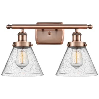 Innovations Lighting Ballston Urban Cone 18" 2 Light Copper Led Bath Light W/ Seedy Shade