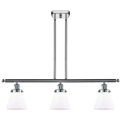 Innovations Lighting Ballston Urban Cone 36"w 3 Light Chrome Island Light W/ 6" White