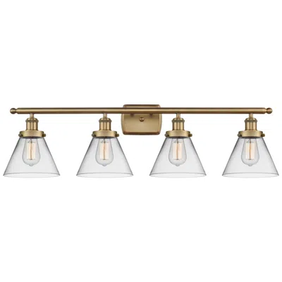 Innovations Lighting Ballston Urban Cone 38" 4 Light Brushed Brass Bath Light W/ Clear Shad