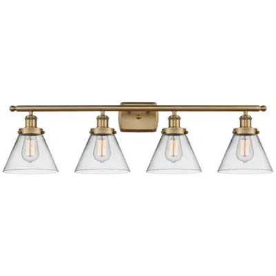 Innovations Lighting Ballston Urban Cone 38" 4 Light Brushed Brass Led Bath Light W/ Clear