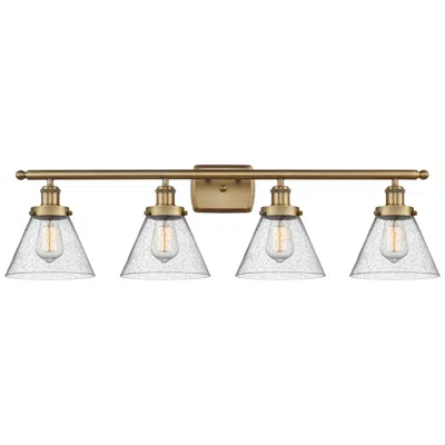 Innovations Lighting Ballston Urban Cone 38" 4 Light Brushed Brass Led Bath Light W/ Seedy
