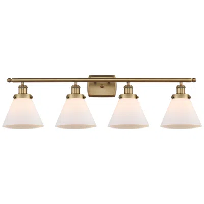 Innovations Lighting Ballston Urban Cone 38" 4 Light Brushed Brass Led Bath Light W/ White