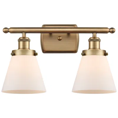 Innovations Lighting Ballston Urban Cone 6" 2 Light 16" Bath Light - Brushed Brass - W
