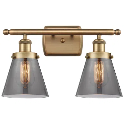 Innovations Lighting Ballston Urban Cone 6" 2 Light 16" Led Bath Light - Brushed Brass