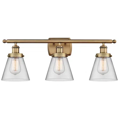 Innovations Lighting Ballston Urban Cone 6" 3 Light 26" Bath Light - Brushed Brass - C